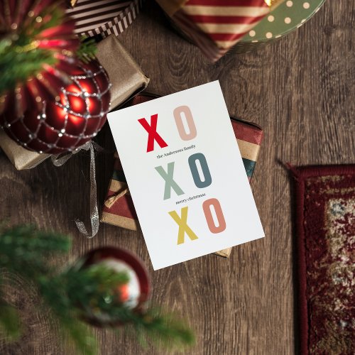 Colorful XOXOXO Christmas  Happy Holidays