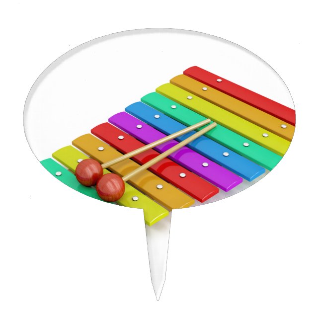 Colorful xylophone cake topper (Front)