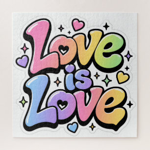 Colorful Y2K Graffiti Love is Love 676 Piece Puzzl Jigsaw Puzzle