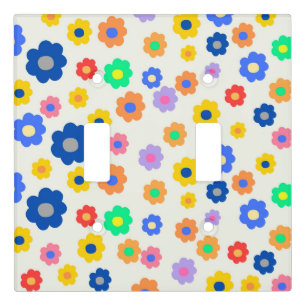 Colorful Y2K Small Flower Indie Pattern Light Switch Cover