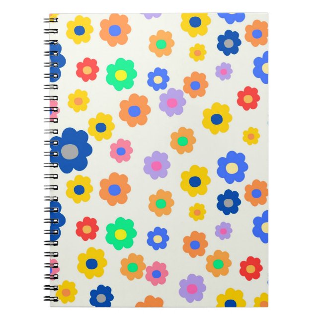 Colorful Y2K Small Flower Indie Pattern Notebook (Front)