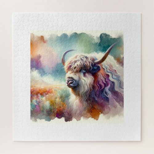 Colorful Yak in Nature AREF751 _ Watercolor Jigsaw Puzzle