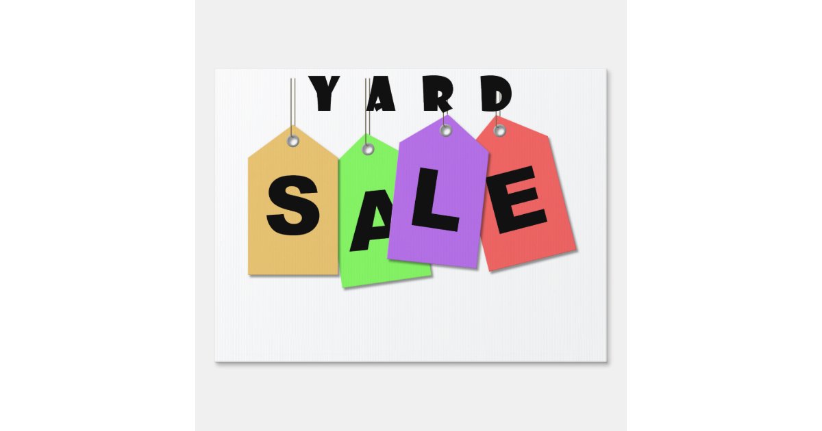 Colorful Yard Sale Sign Zazzle com