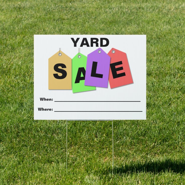 Colorful Yard Sale Sign | Zazzle