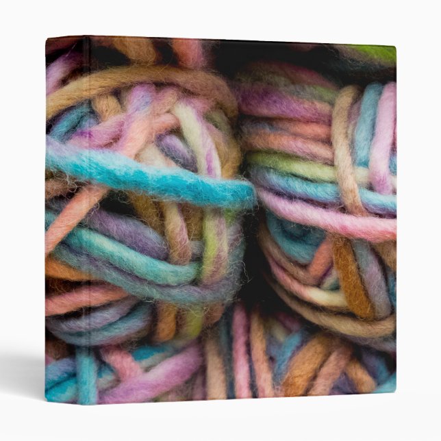 Colorful Yarn 3 Ring Binder (Front/Spine)