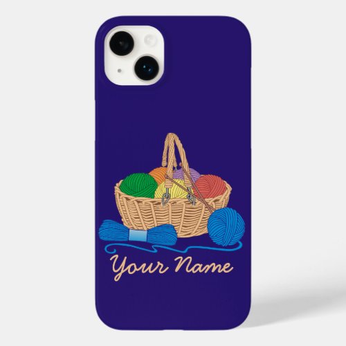 Colorful Yarn Basket Personalized Knitting Case_Mate iPhone 14 Plus Case