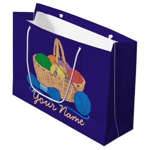 Colorful Yarn Basket Personalized Knitting  Large Gift Bag