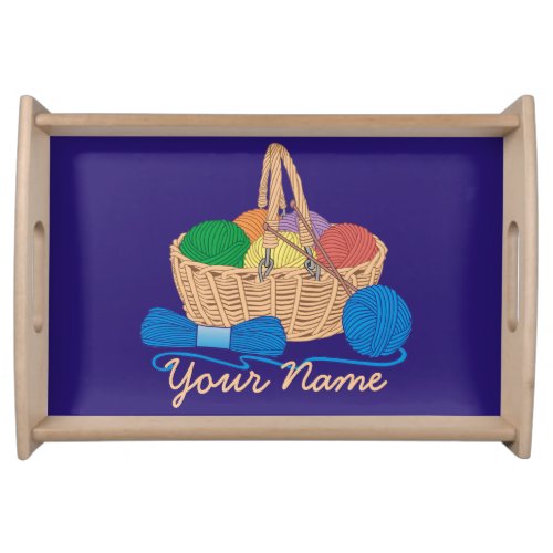 Colorful Yarn Basket Personalized Knitting Serving Tray