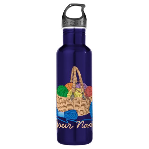 Colorful Yarn Basket Personalized Knitting Stainless Steel Water Bottle