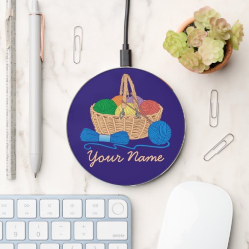 Colorful Yarn Basket Personalized Knitting Wireless Charger