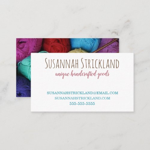 Colorful Yarn Crochet or Knit Business Card