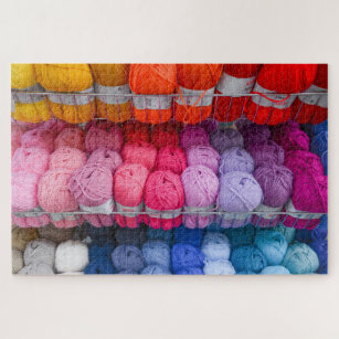 Jigsaw Puzzle of USA, Washington, Seabeck. Balls of colorful yarn