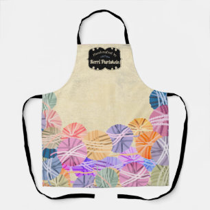 Colorful yarn knitting crochet homespun craft show apron