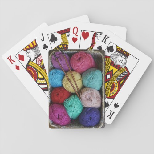 Colorful Yarn Knitting Poker Cards