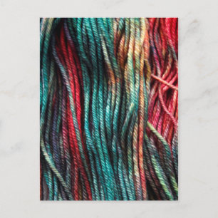 Colorful Yarn Knitting Postcard