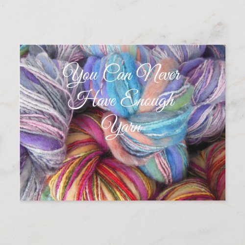 Colorful Yarn Skeins for Knitting Crochet  Postcard