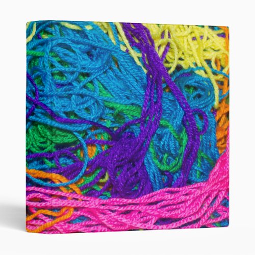 Colorful Yarn Tangles Crocheting Knitting Photo 3 Ring Binder