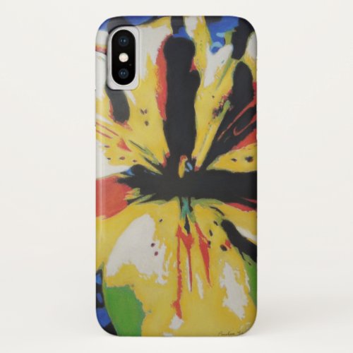 Colorful yellow black and red abstract  iPhone x case