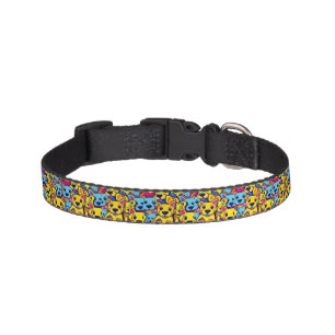 Colorful  yellow blue dogs pet water bowl collar