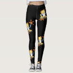 Colorful Yellow &amp; Blue Red Eyed Tree Frog Leggings