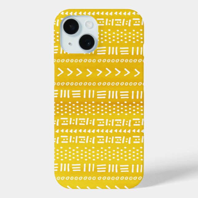 Colorful Yellow Boho Stripes Pattern Case-Mate iPhone Case (Back)