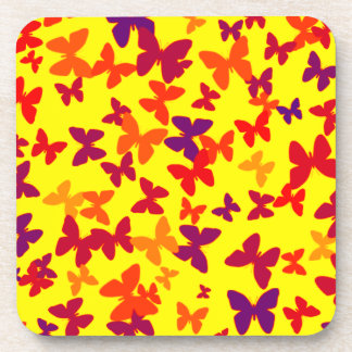 Colorful Yellow Butterflies Coaster