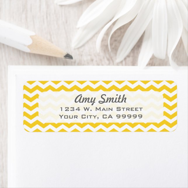 Colorful Yellow Chevron Zigzag Pattern Label (Insitu)