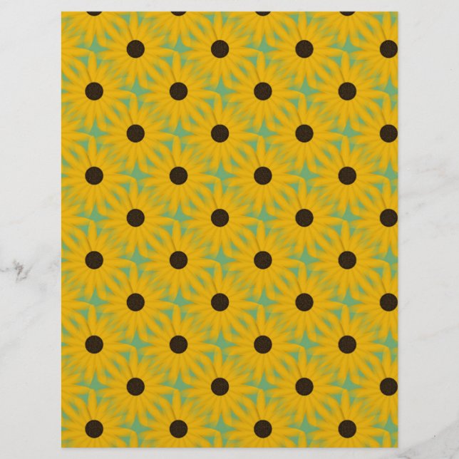 Colorful Yellow Daisies Floral Scrapbook Paper (Front)