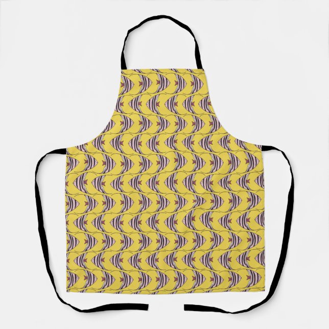 Colorful yellow fish pattern apron (Front)