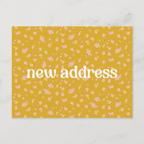 Colorful Yellow Floral We Moved New Home Moving Postcard