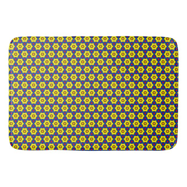 Colorful Yellow Flowers Bath Mat (Front)