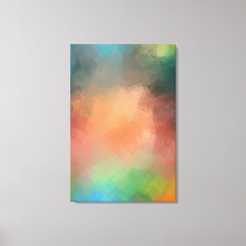 Colorful Yellow Green Red Blue Modern Abstract Art Canvas Print