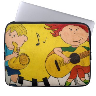 colorful yellow live music cartoon
