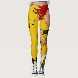 colorful yellow live music leggings