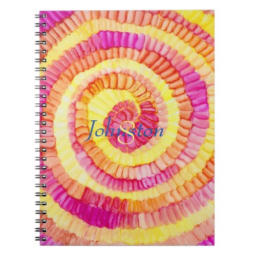 Colorful Yellow Orange Pink Pinwheel Personalize Notebook