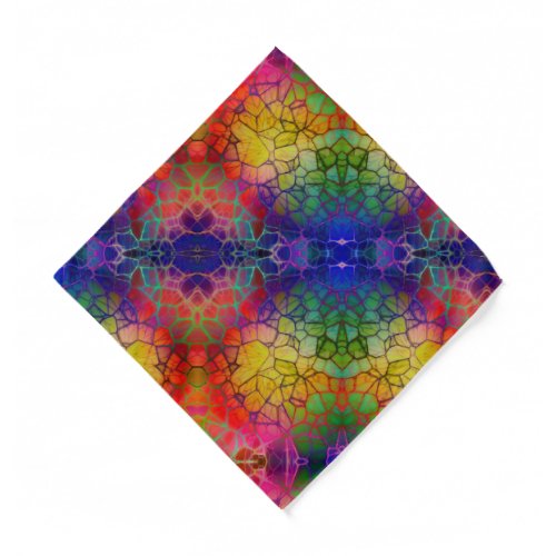 Colorful Yellow Orange Purple Mosaic Abstract Bandana