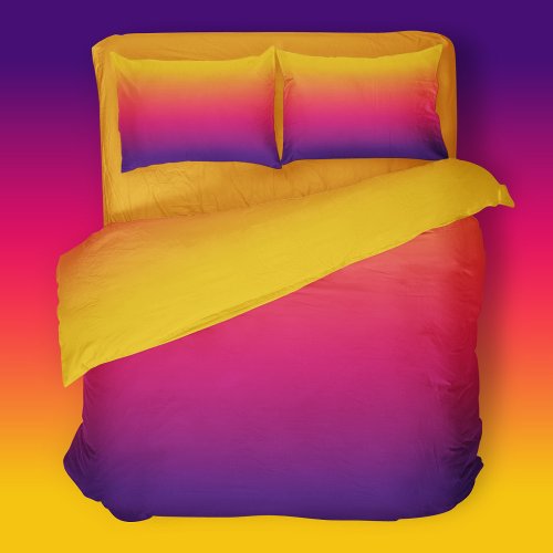 Colorful Yellow Pink Purple Sunset Gradient  Duvet Cover