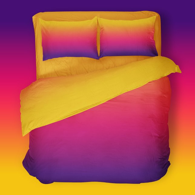 Colorful Yellow Pink Purple Sunset Gradient  Duvet Cover (Creator Uploaded)