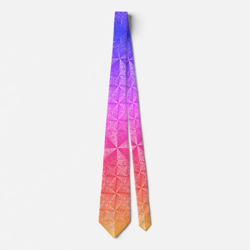 Colorful yellow red blue gradient pattern neck tie