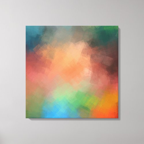 Colorful Yellow Red Blue Green Modern Abstract Art Canvas Print