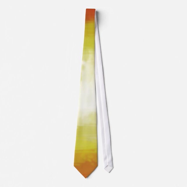 Colorful Yellow Red White Abstract Artwork Neck Tie (Front)