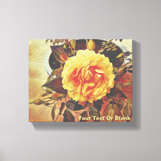 Colorful Yellow Rose Canvas Print (Front)
