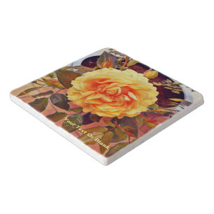 Colorful Yellow Rose Trivet
