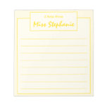 Colorful Yellow Script From Teacher Notepad