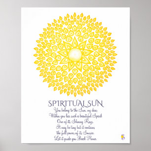 Colorful Yellow Spiritual Sun Mandala Poster