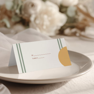 Colorful Yellow Terracotta Arches Boho Wedding Place Card