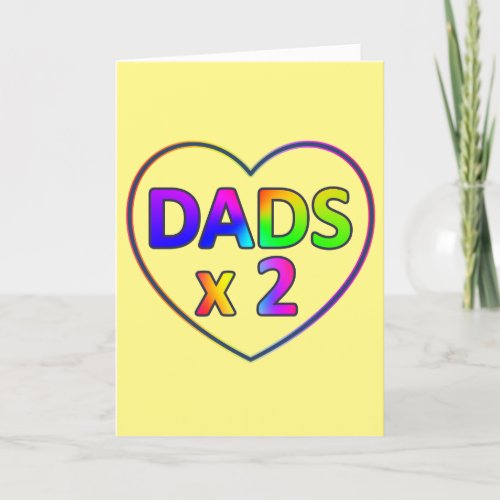 Colorful Yellow Two Dads Card