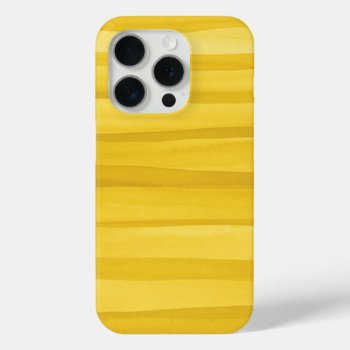 Colorful Yellow Watercolor Lines Pattern Abstract Iphone 15 Pro Case by blueskywhimsy at Zazzle