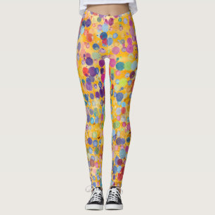 Colorful Yellow Watercolor Yoga Pants Leggings