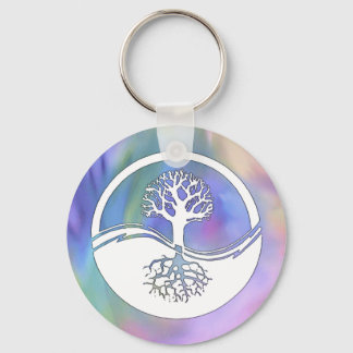 Colorful yin and yang design keychain